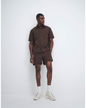 ASOS Motionmax Shorter Length Shorts With Curved Hem - Brown