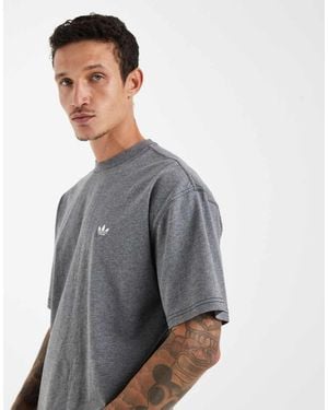 adidas Originals Trefoil Essentials Melange Loose Cropped Tee - Grey