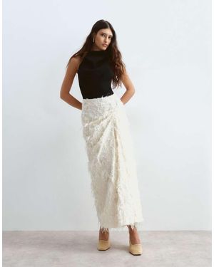 ARRANGE Structured Hitched Midi Skirt - White