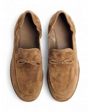 NA-KD Bow Detail Suede Loafers - Brown