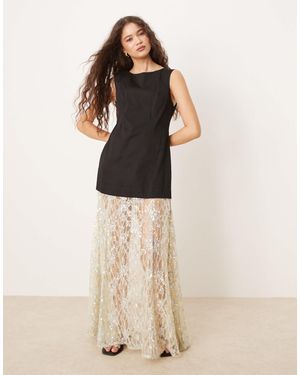 Vrg Grl Robbie Sequin Skirt Maxi Dress - Natural
