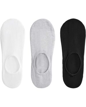 Oysho 3er-pack unsichtbare sneaker-socken mit hohem schnitt aus polyamidmix - Grau