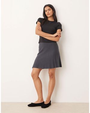 Jdy Pleated Knitted Skirt - Grey