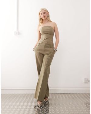 Lioness Elements – elegante hose aus baumwolle im leinen-look - Natur