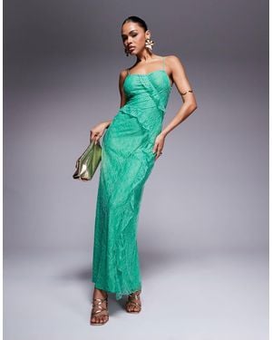 Forever New – gerüschtes maxikleid aus spitze - Grün