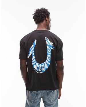 TRUE RELIGION Painted Logo Back Oversized T-shirt - Black