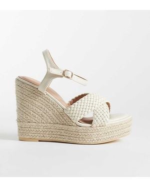 New Look Plaited Strap Espadrille Wedge Sandal - White