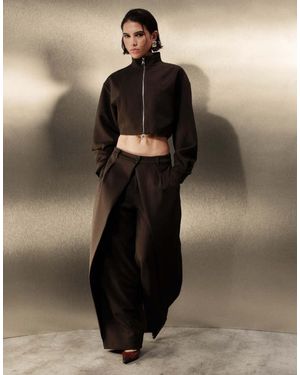 CERNUCCI Pantalones De Doble Pinza De Pierna Barrel En - Marrón