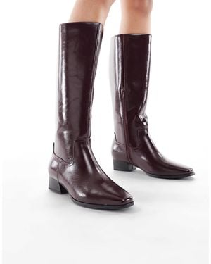 London Rebel London rebel - cassidy - bottes larges à talon style western - cerise foncé - Violet
