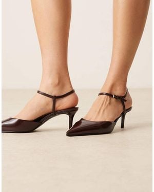 Mango Ankle Strap Pointed Heel - Natural