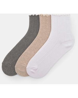 Pull&Bear – 3 paar socken - Weiß