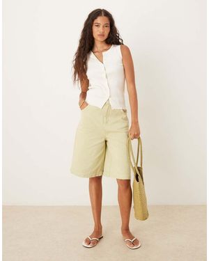 ASOS Denim Jort With Antique Wash - Natural