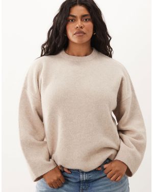 ASOS Asos design curve – locker geschnittener, flauschiger pullover - Natur