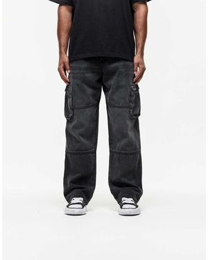 Good For Nothing Vaqueros Cargo Con Lavado Vintage De -Gris - Negro