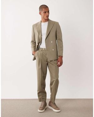 ASOS Oversized Tapered Suit Trousers - Natural
