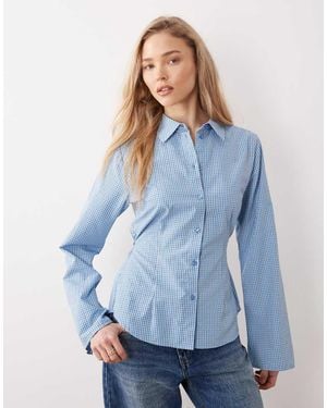 JJXX Long Sleeve Poplin Shirt With Tie Detail - Blue