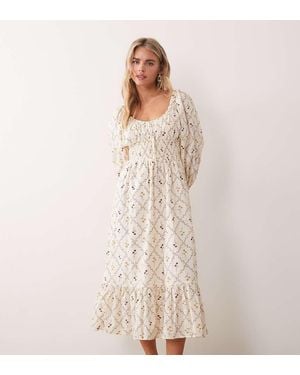 Miss Selfridge Milkmaid Maxi Dress - Natural