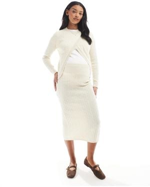 Mama.licious Mamalicious maternity – umstands-midirock aus strick - Weiß