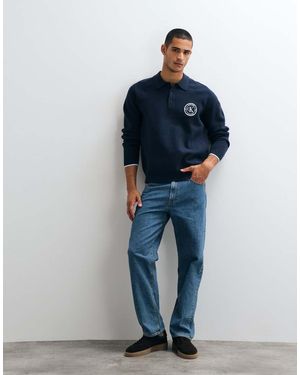 Calvin Klein Polo Stile College A Maniche Lunghe - Blu