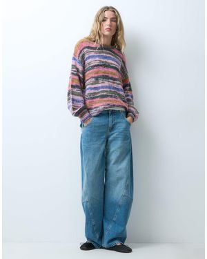 JJXX Strickpullover mit space-dye-muster - Blau