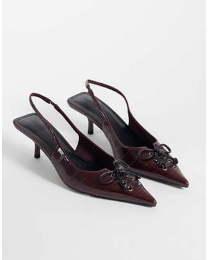 ASOS Spirit Pumps Met Veters En Kittenhak - Rood