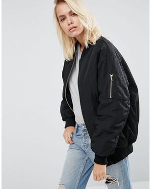 ASOS Padded Oversized Bomber Jacket - Black