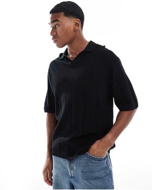 Jack & Jones Open Neck Polo - Black