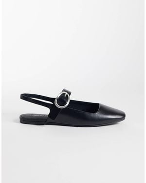 Calvin Klein Square Ballerina Sling Back Pumps - White