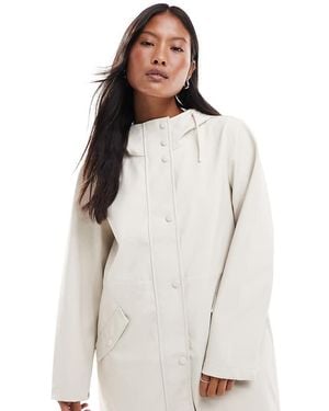 Vero Moda Chaqueta Color Piedra Lunar Con Capucha Y Acabado Revestido De -Neutro - Blanco