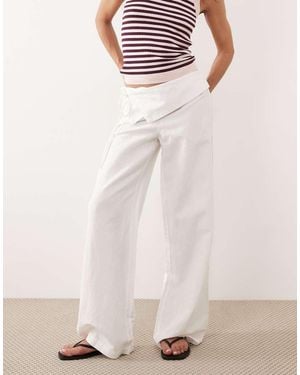 Mango Teen Folded Waist Straight Trouser - Pink