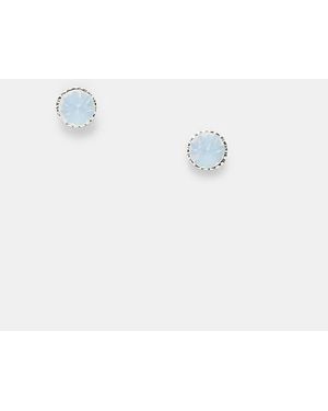 Kingsley Ryan Milky Cubic Zirconia Stud Earrings - Blue