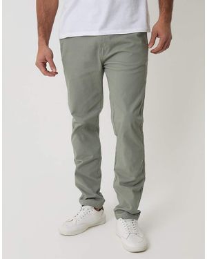 Threadbare Cotton Slim Fit Chino Trousers With Stretch - Grey