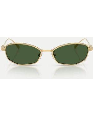 Swarovski Gafas De Sol Doradas Rectangulares Con Lentes Verdes