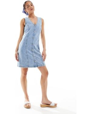 JJXX Scoop Neck Denim Dress - Blue