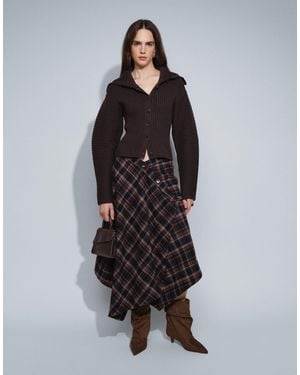 Muse Assembly Asymetric Button Phoebe Maxi Skirt - Black