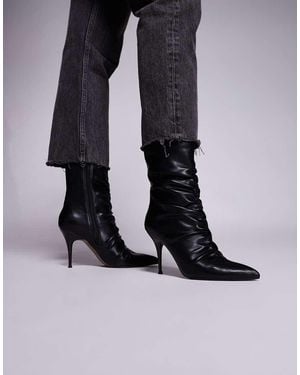 ASOS Erin Ruched High Heeled Ankle Boots - Black