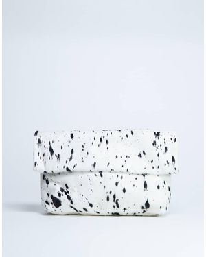 TOPSHOP Bolso Clutch Con Diseño Plegado Y Estampado De De Cuero Acabado Efecto Potro Georgia De -Negro - Multicolor