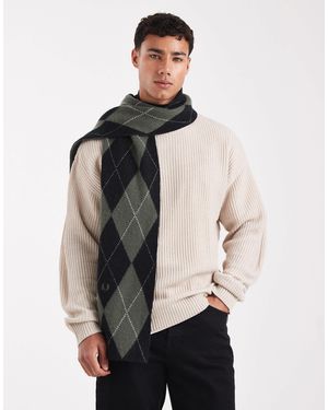 Fred Perry Écharpe à losanges - vert et - Neutre