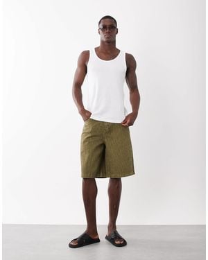 ASOS – strukturierte loose-fit-jorts aus denim - Natur