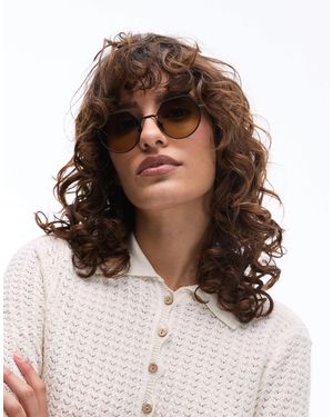 Jimmy Fairly – the vietri – sechseckige metall-sonnenbrille mit ombré-gläsern - Braun
