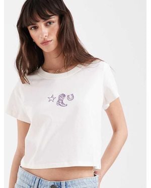 Wrangler Camiseta Blanco Hueso Con Diseño Encogido De
