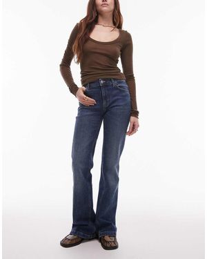 Mango Flared Longline Jean - Blue