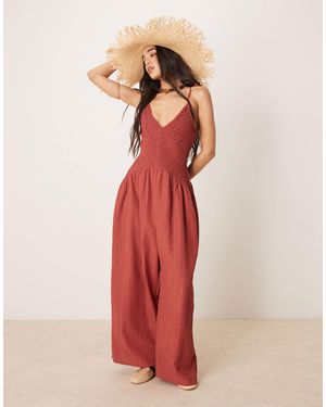 ASOS – polyester-jumpsuit - Pink