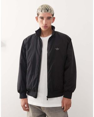 adidas Originals Chaqueta Bomber Negra Extragrande De Nailon De - Negro