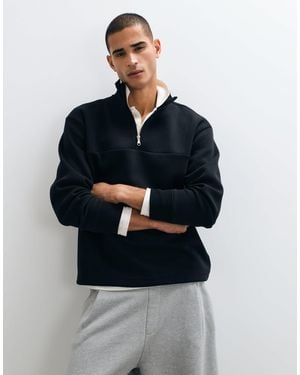 ARKET Langärmeliger sportlicher pullover mit halbem reißverschluss - Blau