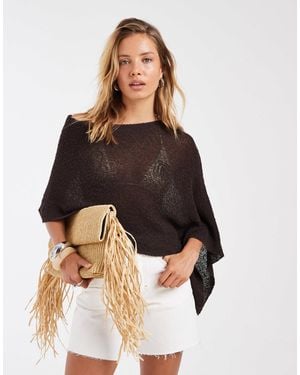 ASOS Knitted Slub Cape - Brown