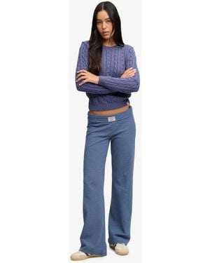Superdry Athletic Essentials Stripe Jersey Trousers - Blue