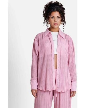 Sixth June Camisa Plisada De Manga Larga De - Rosa