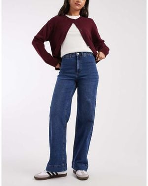 Vero Moda Vaqueros Azul Oscuro De Talle Alto Y Pernera Ancha Con Bajos Anchos Kayla De -Azul Marino