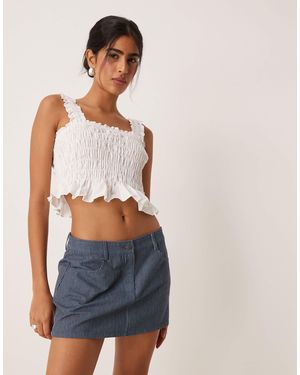 Motel Striped A-line Mini Skirt - Blue